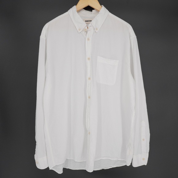 Taylor Stitch Shirt Mens 46 White Cotton Long Sleeve Button Down Collar Pocket - Picture 10 of 11
